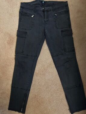 Saks Fifth Avenue Black Skinny Cargo Pants